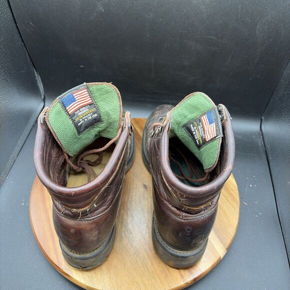 Justin Mens Size 8 769 Brown Leather Western Shoes Fringe Boots Shoes Vintage main image 5